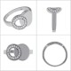 Bague en Argent 925 rhodié et Oxydes Zirconium