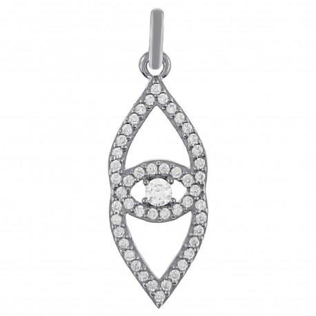 Pendentif en Argent 925 rhodié et Oxydes Zirconium