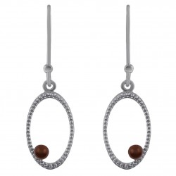 Boucles d'oreilles en Argent 925 rhodié et Perle d'imitation