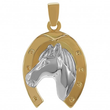 Pendentif Fer à Cheval Plaqué or bicolore