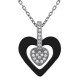 Pendentif Coeur en Argent 925 rhodié, Céramique et Oxydes Zirconium