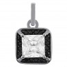 Pendentif en Argent 925 rhodié et Oxydes Zirconium noirs et blancs