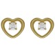 Boucles d'oreilles Coeur Plaqué Or 18 carats et Oxyde Zirconium