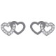 Boucles d'oreilles Coeur en Argent 925 rhodié et Oxydes Zirconium