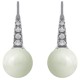 Boucles d'oreilles en Argent 925 rhodié, Oxydes zirconium et Perle d'imitation
