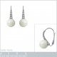 Boucles d'oreilles en Argent 925 rhodié, Oxydes zirconium et Perle d'imitation