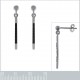 Boucles d'oreilles en Argent 925 rhodié et Oxydes Zirconium noirs