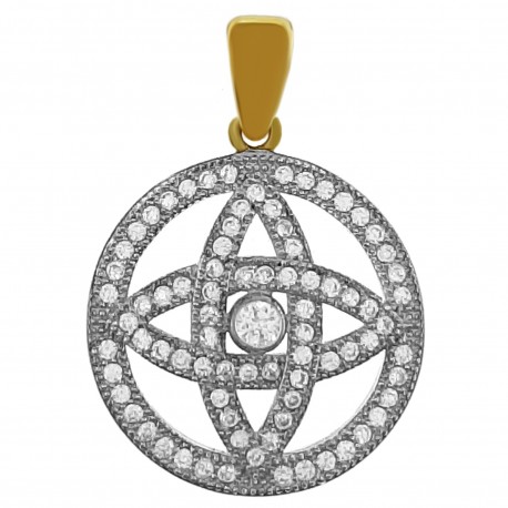 Pendentif Plaqué or 18 carats et Oxydes de Zirconium