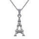 Pendentif Tour Eiffel en Argent 925 rhodié et Oxydes Zirconium