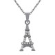 Pendentif Tour Eiffel en Argent 925 rhodié et Oxydes Zirconium