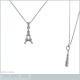 Pendentif Tour Eiffel en Argent 925 rhodié et Oxydes Zirconium