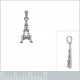 Pendentif Tour Eiffel en Argent 925 rhodié et Oxydes Zirconium