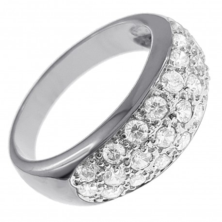 Bague en Argent 925 rhodié et Oxydes Zirconium