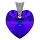 Pendentif Coeur en Argent 925 rhodié et Cristal Swarovski® Héliotrope