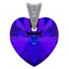 Pendentif Coeur en Argent 925 rhodié et Cristal Swarovski® Héliotrope