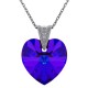 Pendentif Coeur en Argent 925 rhodié et Cristal Swarovski® Héliotrope