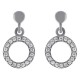 Boucles d'oreilles anneaux en Argent 925 rhodié et Oxydes Zirconium