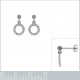 Boucles d'oreilles anneaux en Argent 925 rhodié et Oxydes Zirconium