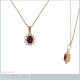 Pendentif Plaqué or 18 carats et Oxydes de Zirconium rouge et blancs