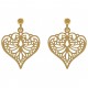 Boucles d'oreilles Coeur ajouré Plaqué Or 18 carats