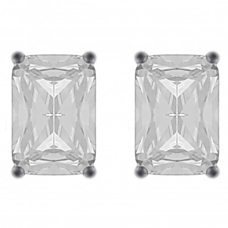 Boucles d'oreilles puce en Argent 925 rhodié et Oxyde Zirconium