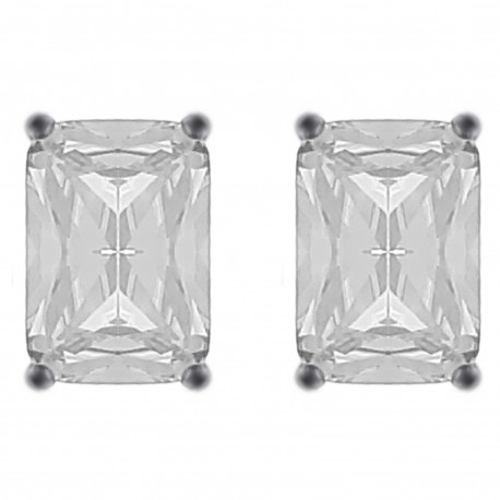 Boucles d'oreilles puce en Argent 925 rhodié et Oxyde Zirconium