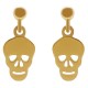 Boucles d'oreilles Crâne Plaqué Or 18 carats