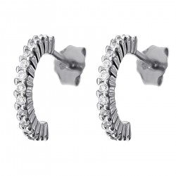 Boucles d'oreilles en Argent 925 rhodié et Oxydes Zirconium