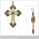 Pendentif Croix Gothique Plaqué or 18 carats et Oxydes de Zirconium