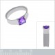 Bague en Argent 925 rhodié et Oxyde Zirconium violet