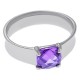 Bague en Argent 925 rhodié et Oxyde Zirconium violet