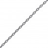 Chaîne maille Forçat en Argent 925 rhodié - Longueur 40 cm + 5 cm