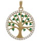 Pendentif Arbre de Vie Plaqué or 18 carats et Oxydes de Zirconium