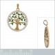 Pendentif Arbre de Vie Plaqué or 18 carats et Oxydes de Zirconium