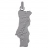 Pendentif carte du Portugal en Argent 925 rhodié