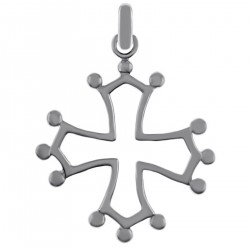 Pendentif Croix Occitane en Argent 925 rhodié