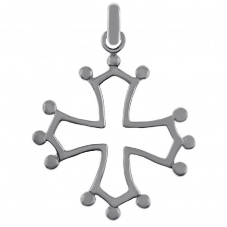 Pendentif Croix Occitane en Argent 925 rhodié