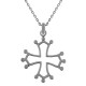 Pendentif Croix Occitane en Argent 925 rhodié