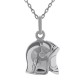 Pendentif Casque de Pompier 3D en Argent 925 rhodié