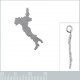 Pendentif carte d'Italie en Argent 925 rhodié