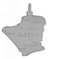 Pendentif carte d'Algérie en Argent 925 rhodié