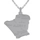 Pendentif carte d'Algérie en Argent 925 rhodié