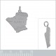 Pendentif carte d'Algérie en Argent 925 rhodié