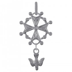 Pendentif Croix Protestante Huguenote en Argent 925