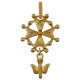 Pendentif Croix Protestante Huguenote Plaqué or 18 carats