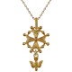 Pendentif Croix Protestante Huguenote Plaqué or 18 carats