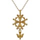 Pendentif Croix Protestante Huguenote Plaqué or 18 carats