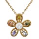 Collier Fleur Plaqué Or 18 carats et Oxydes Zirconium