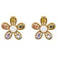 Boucles d'oreilles Fleur Plaqué Or 18 carats et Oxydes Zirconium