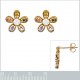 Boucles d'oreilles Fleur Plaqué Or 18 carats et Oxydes Zirconium